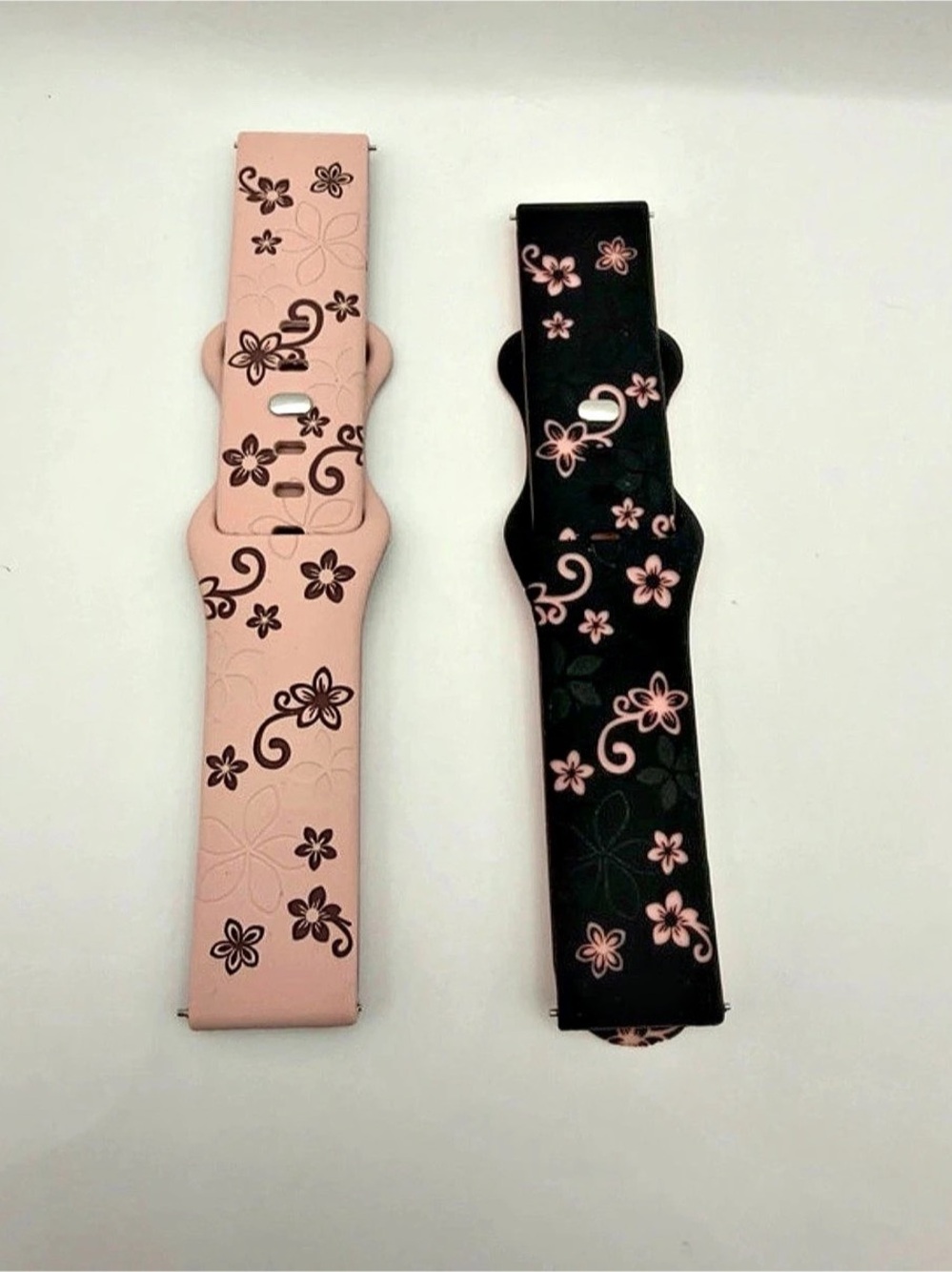 Kimiyaki 2 Pack Floral Engraved Bands For Samsung Galaxy Watch 20MM